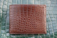 Genuine Crocodile Belly - Brown Skin Leather Men's Bifold Wallets N58