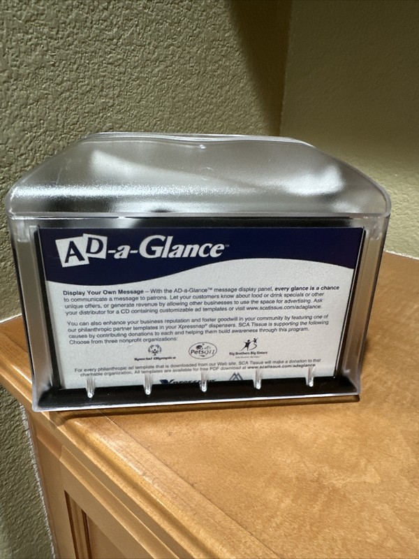 Napkin Dispenser  Xpressnap Ad-a-Glance 2 Sided Display Black NEW
