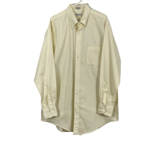 van heusen ivory dress shirt Vintage Van Heusen Men's White Ivory XL 17-17.5 Checkered Button up Shirt