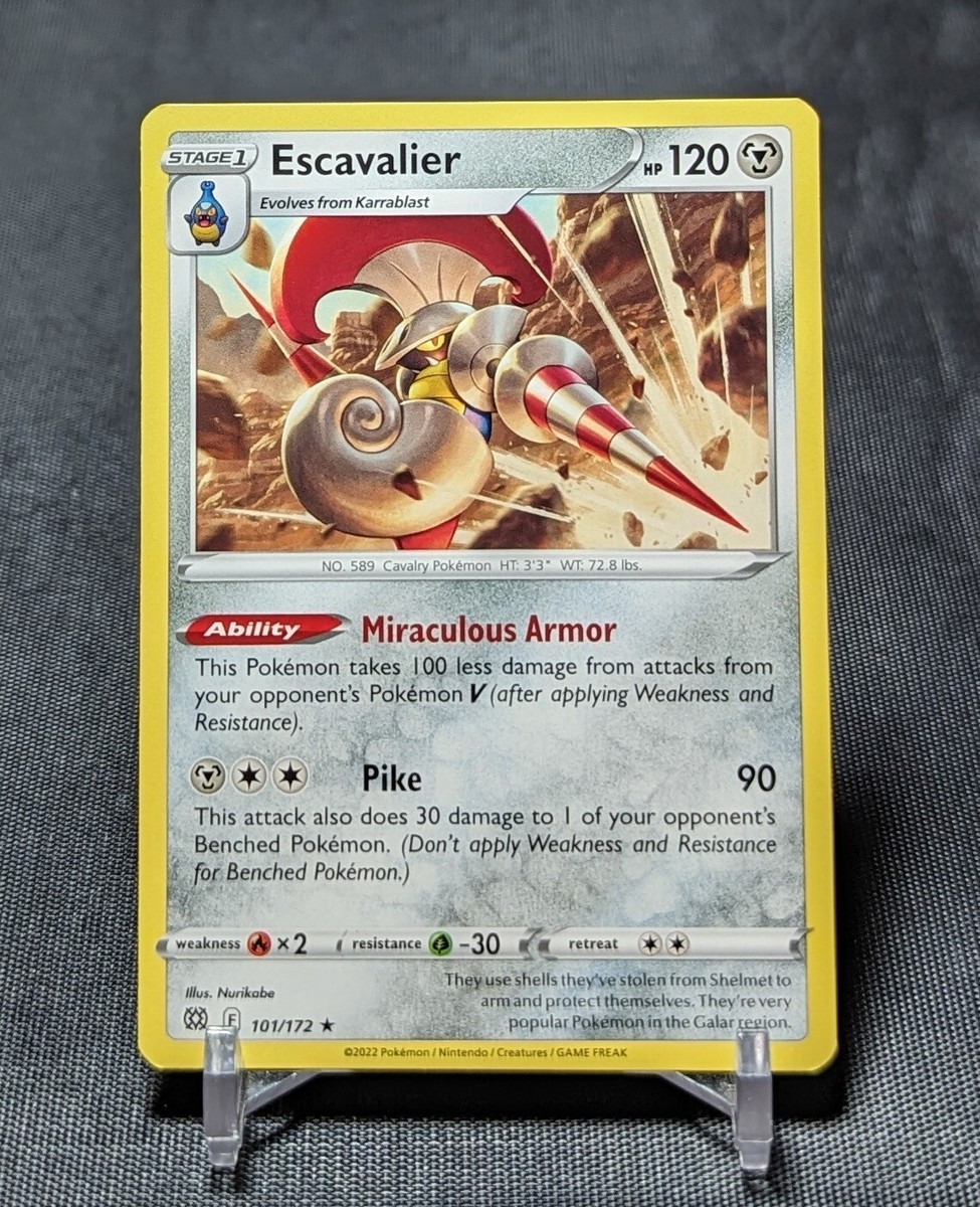 Escavalier Regular Rare Metal 2022 Brilliant Stars Pokemon TCG Card 101/172 Escavalier Regular Rare Metal 2022 Brilliant Stars Pokemon TCG Card 101/172