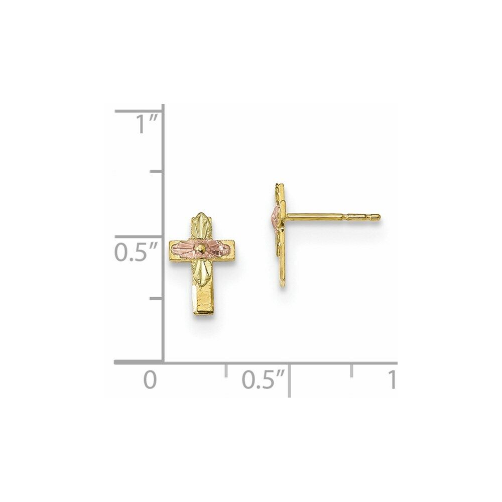 10k Tri-color Black Hills Gold Cross Earrings 10bh697 for 10k Tri-color Black Hills Gold Cross Earrings 10bh697 for