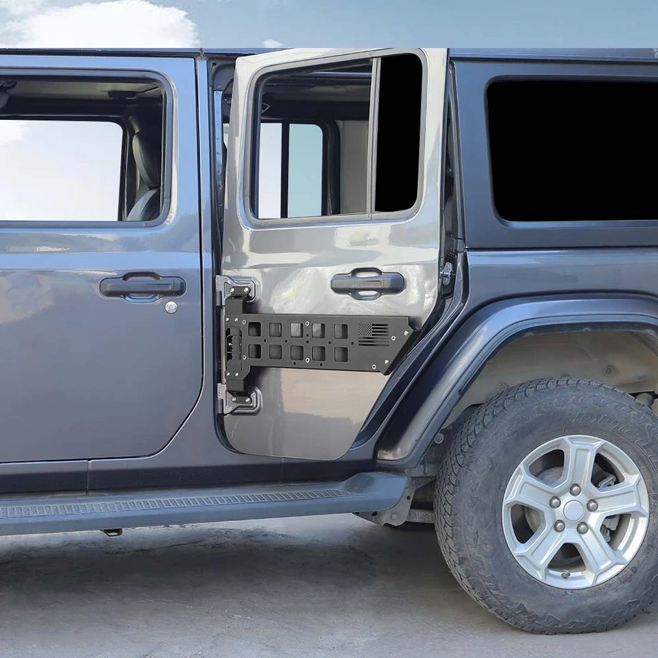 Car Rear Door Storage Molle Panel Organizer W/ foot Pegs for Jeep Wrangler JK JL - Image 3 of 4