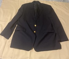 Vtg Polo Ralph Lauren Blazer Mens 48 Navy Gold Buttons Wool Sport coat USA
