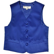 New Boy's Kid formal Tuxedo Vest Waistcoat only royal blue US size 2-14 wedding