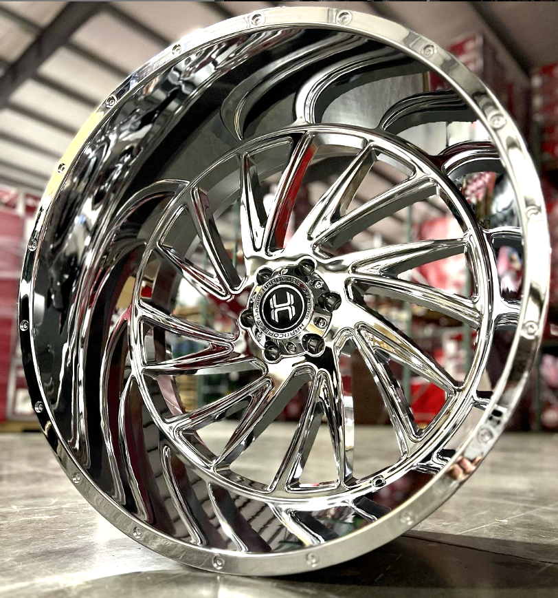 ProfileRacingELITExMavicEN521手組26SSホイール 4x NEW 26x14 Hardcore HC21 Wheels Chrome 6x5.5 Chevy GMC Pandemic