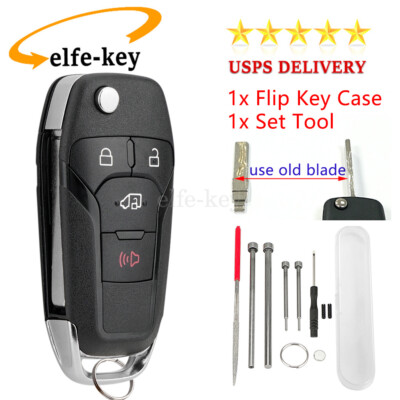 4B Flip Key Fob Case Shell for Ford Transit Connect 2019-2023 + Pin ...