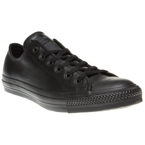 converse black all star leather mono ox trainers