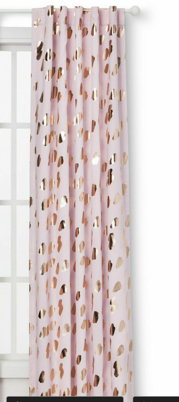 TWO Cloud Island rose gold pink PANEL CURTAIN LIGHT BLOCKING 42×84” NEW-image