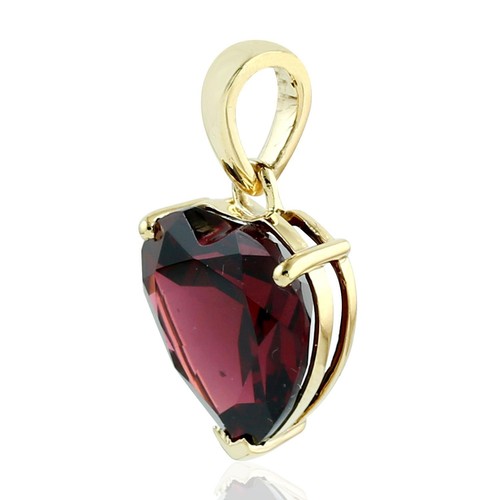 6.87ct Rodolita Charm Corazón Engarzado Colgante 14k Oro Amarillo - Imagen 2 de 6