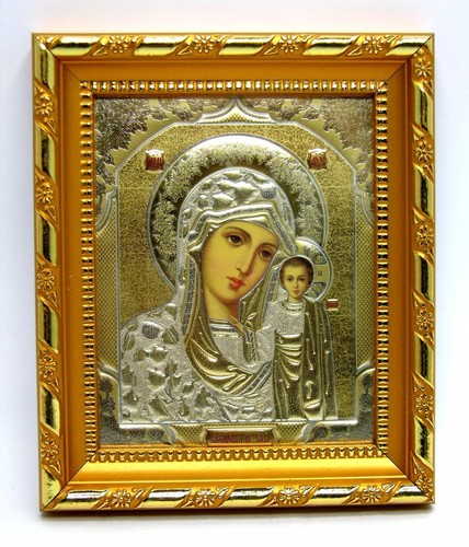 Ikone Gottesmutter Kazaner икона Богородица Казанская освящена 14,5x12,5x1,7 cm - Picture 13 of 14