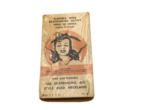 Flexible Wire Re-Stringing Outfit For Bead Necklaces Sealed Vintage Display NOS