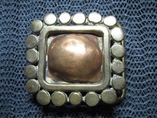 ABSTRACT BRUTALIST COPPER BRASS HIPPIE BELT BUCKLE VINTAGE HANDMADE 1970s US
