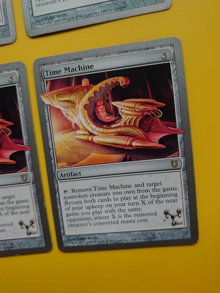 MTG Card. Time Machine playset. Unhinged rare artifact  4 cards - Image 3 of 4