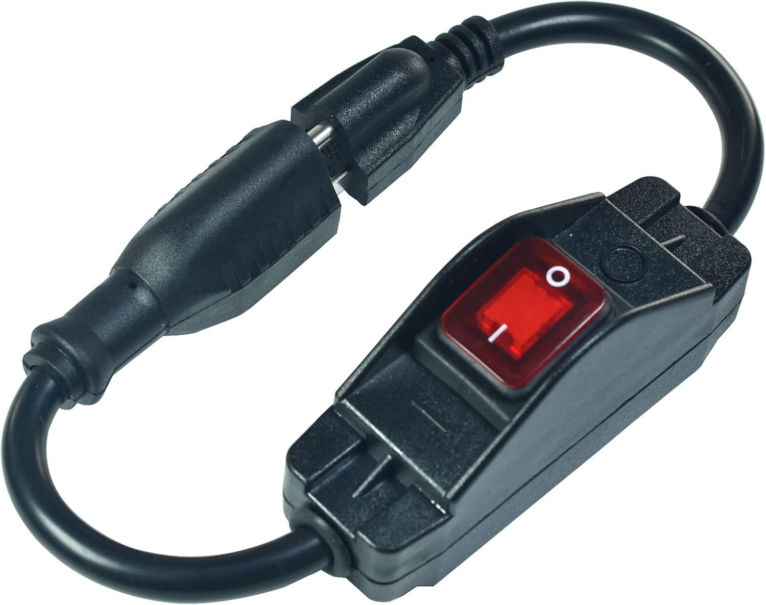 Black 3 Prong Extension Cord with Waterproof Switch，14Awg Heavy Duty Short Exten