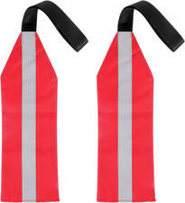 2 PCS Tow Flag, Red Warning Flags with Webbing, Travel Safety Tow Flag, High Vis