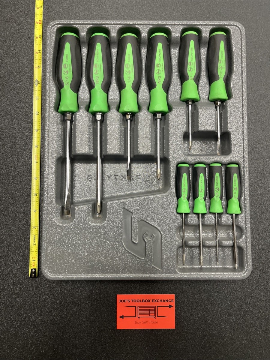 SNAP-ON SGDX6040B G 10Pc GREEN Combo Instinct Soft Grip