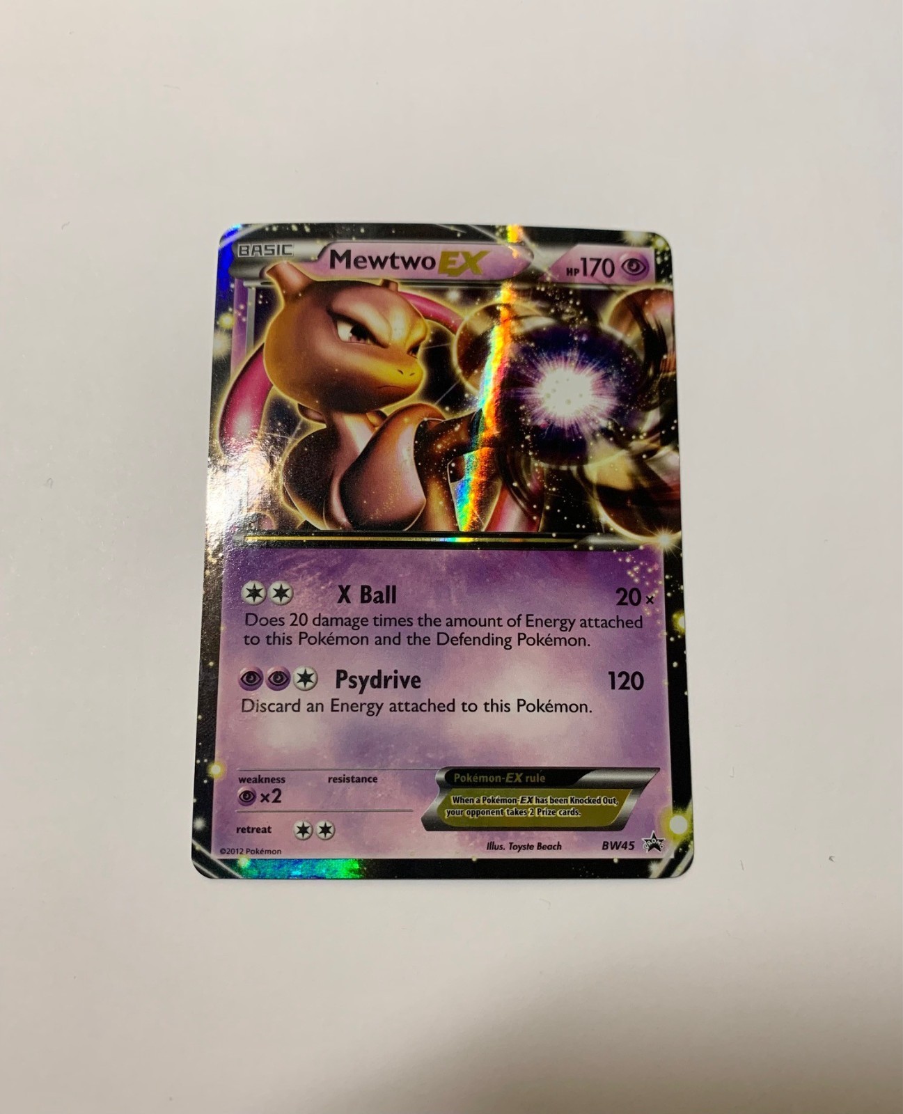 Pokemon TCG - Mewtwo EX Black & White Holo Promo Card BW45 2012 - Ungraded