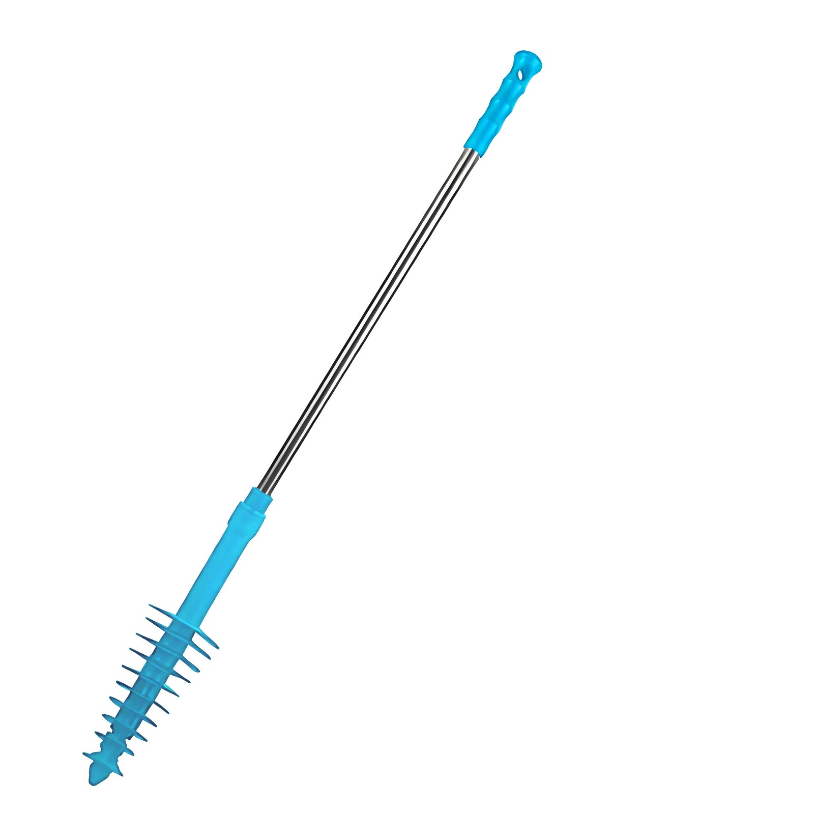 Toilet Plunger Blue 73cm Handle Flexible Cup Long Reach Splash Guard Hygiene Aid