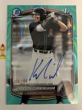2025 Bowman Draft  Kayson Cunningham 009/199 Auto 1ST Diamondbacks #CPA-KC
