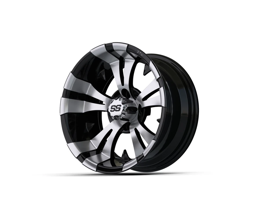 Set of 4 GTW 14 inch Vampire Machined/Black Golf Cart Wheel | 4x101.6mm | 3:4 — 第 4/4 张图片