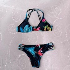 Vtg Floral Print Bikini set