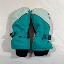 All in Motion Kids Mitten Snow Gloves Teal Green Reflective Size 8-16 Gorpcore