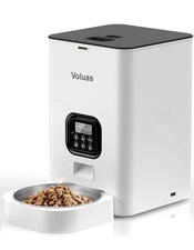 Voluas Timed Pet Feeder for Cats & Dogs w/Dry Food Dispenser, 4 Meal, 10  Voice