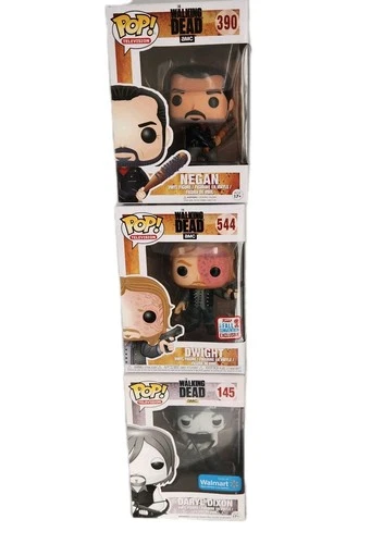 Funko PopThe Walking Dead  Negan #390 Dwight #544 Daryl #145 New In Boxes