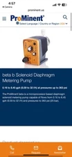 NEW - ProMinent Beta/4 Microprocessor-based diaphragm Solenoid metering pump.