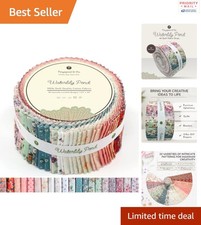 Twirlie Roll 40 Precut Fabric Strips Quilting Craft Supply Waterlily Pond Floral