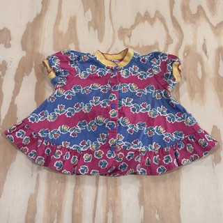 Vtg Gymboree Swing Dress Flowers Baby Size Infant Girl Cute Bow Garden Tulips