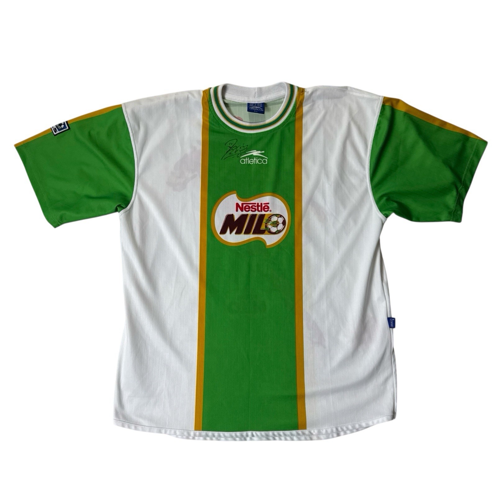 VTG Atletica MLS Nestle Milo Futbol Soccer Jersey Kit SIGNED Milton Reyes Large