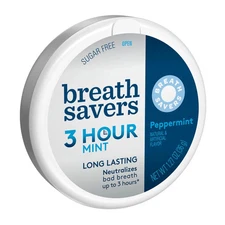 Breath Savers 1.27 oz 3-Hour PEPPERMINT Breath Mints Sugar Free ** BB 10/2025 **