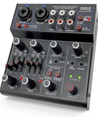 Pyle Professional Wireless DJ Audio - 4 Channel Bluetooth Controller Sound Mixer