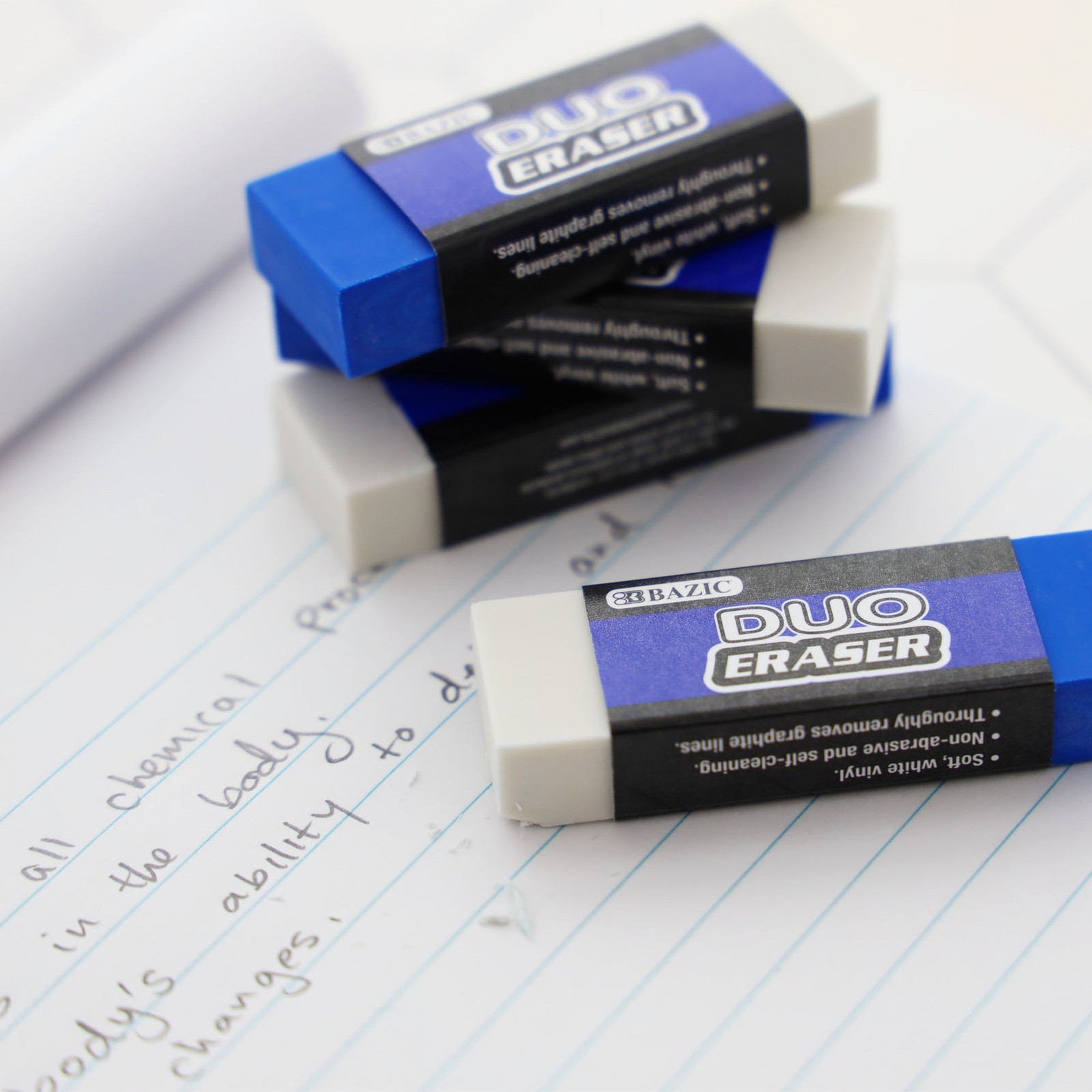 BAZIC Two-Tone Eraser (4/Pack), pack of 24
