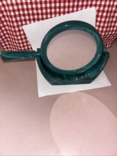 Vintage 2-Sided Vanity Hand Mirror In Stand Green Marble Look Plastic EUC