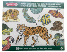 Melissa & Doug Jumbo Colouring Pad – Animals Theme 50 Sheets Kids Art Activity