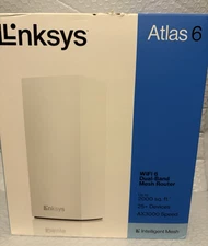 Linksys Atlas 6 WiFi 6 AX3000 Mesh Router Dual-Band 2000 sq ft 25+ Dev