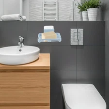 3 PCS Wall-mounted Soap Box Plastic Holder Bathroom Punch-free Dish