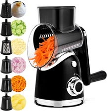 SUSTEAS Rotary Cheese Grater with Handle Kitchen Mandoline Vegetable Slicer w...