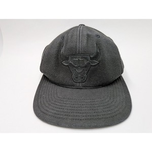 Mitchell & Ness Chicago Bulls Black on Black Snapback Hat NBA Official Merch