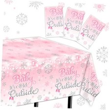 Baby It  s Cold Outside Baby Shower Decorations-3Pcs Snowflake Baby Shower Pink