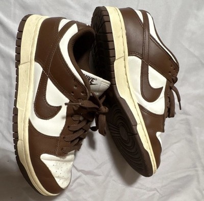 Nike Dunk Low Brown White Colorblock Leather Low Top Sneakers Lace Up