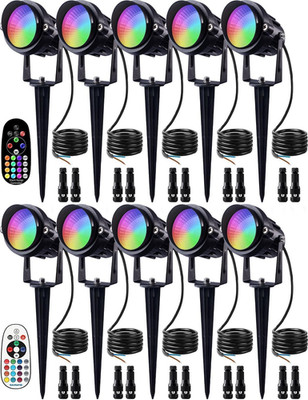 12W Low Voltage Landscape Lighting RGB Color Changing LED Landscape Lights with