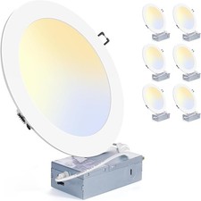 8  LED Recessed Lights 6 Pack   18W Dimmable   5CCT Selectable   IC Rated