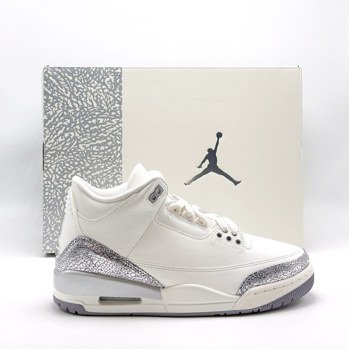 Jordan Air Jordan 3 ホワイト/グレー　27.5 NEW* Women NIKE AIR JORDAN 3 RETRO SAIL / CEMENT GREY (CK9246 100