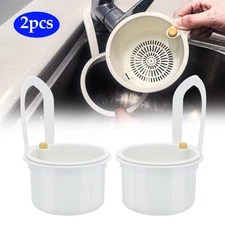 2PCS Sink Drain Basket Faucet Hanging Dumping Filter Waste Catcher Home Kitchen