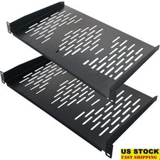 Universal 19 Inch Rack Shelf Vented Tray Sturdy Alloy Steel Easy Install New