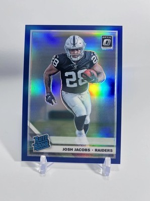 Josh Jacobs 2019 Panini Donruss Optic - Rated Rookie #158 Blue Prizm /150 (RC)
