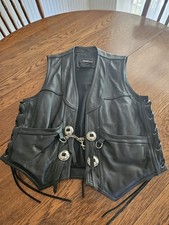 Gilet cuir véritable noir Harley-Davidson taille L